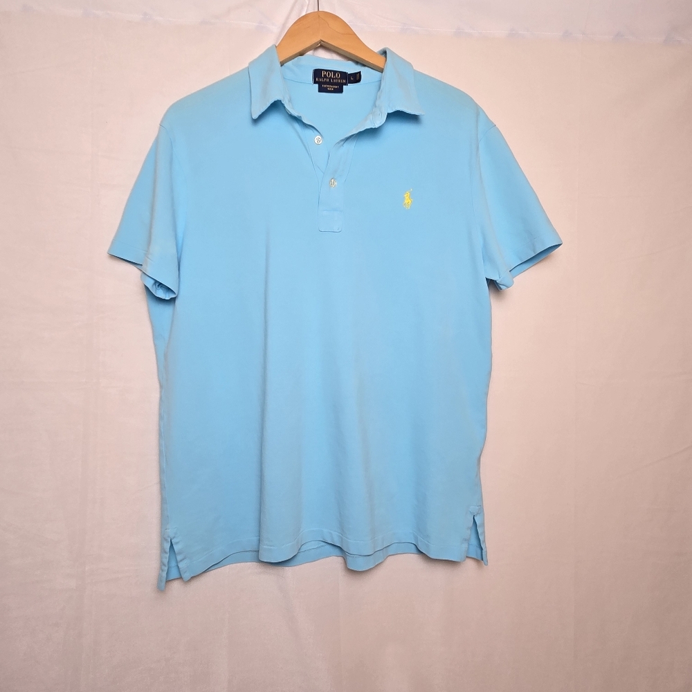 Polo by Ralph Lauren Men’s Large Polo Shirt Featherweight Mesh, 100% Cotton